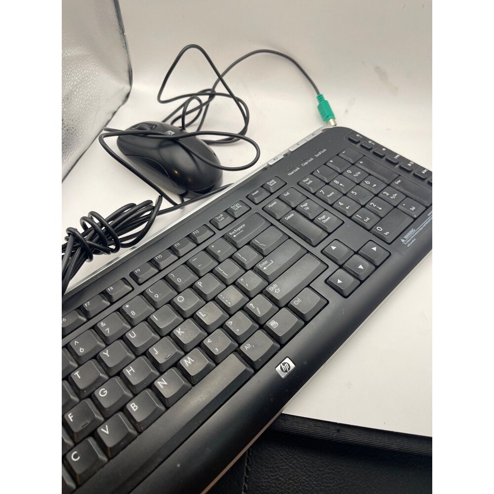 HP KB-0630 Wired PS/2 Multimedia Keyboard & HP Mouse Black Vintage OEM